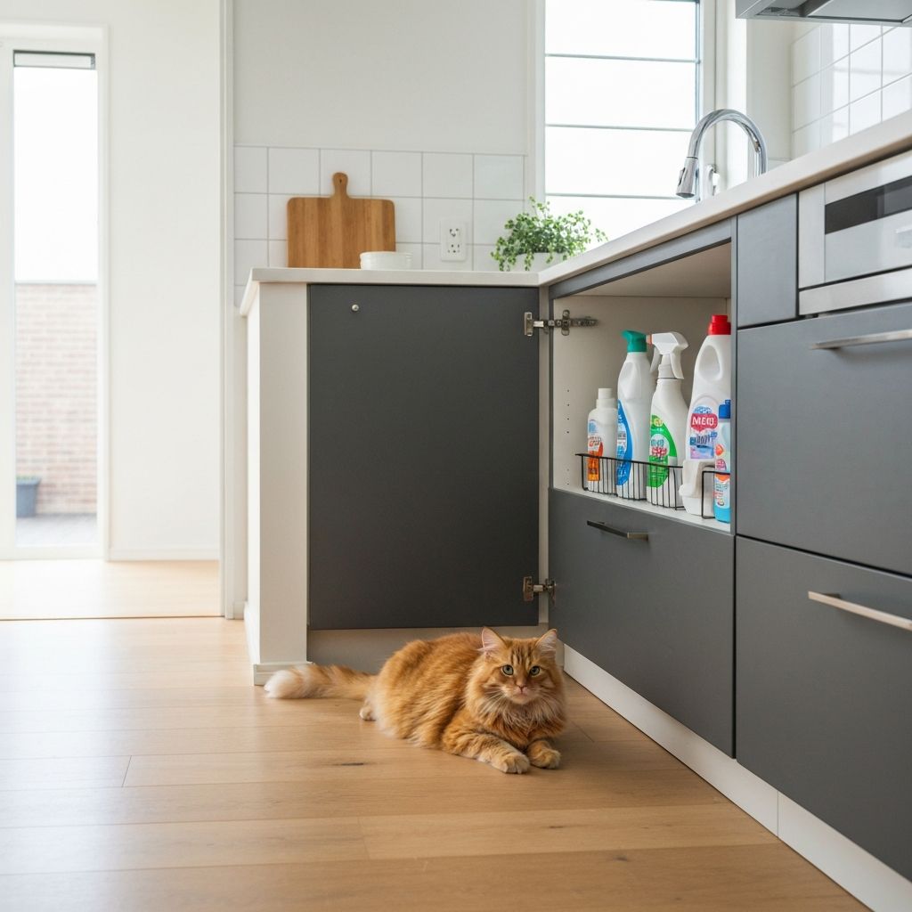 Safely stored cleaning products