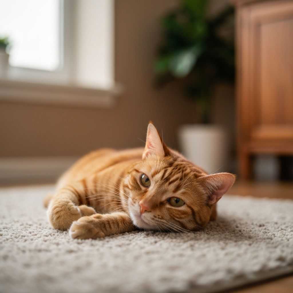 Content cat after a healthy meal