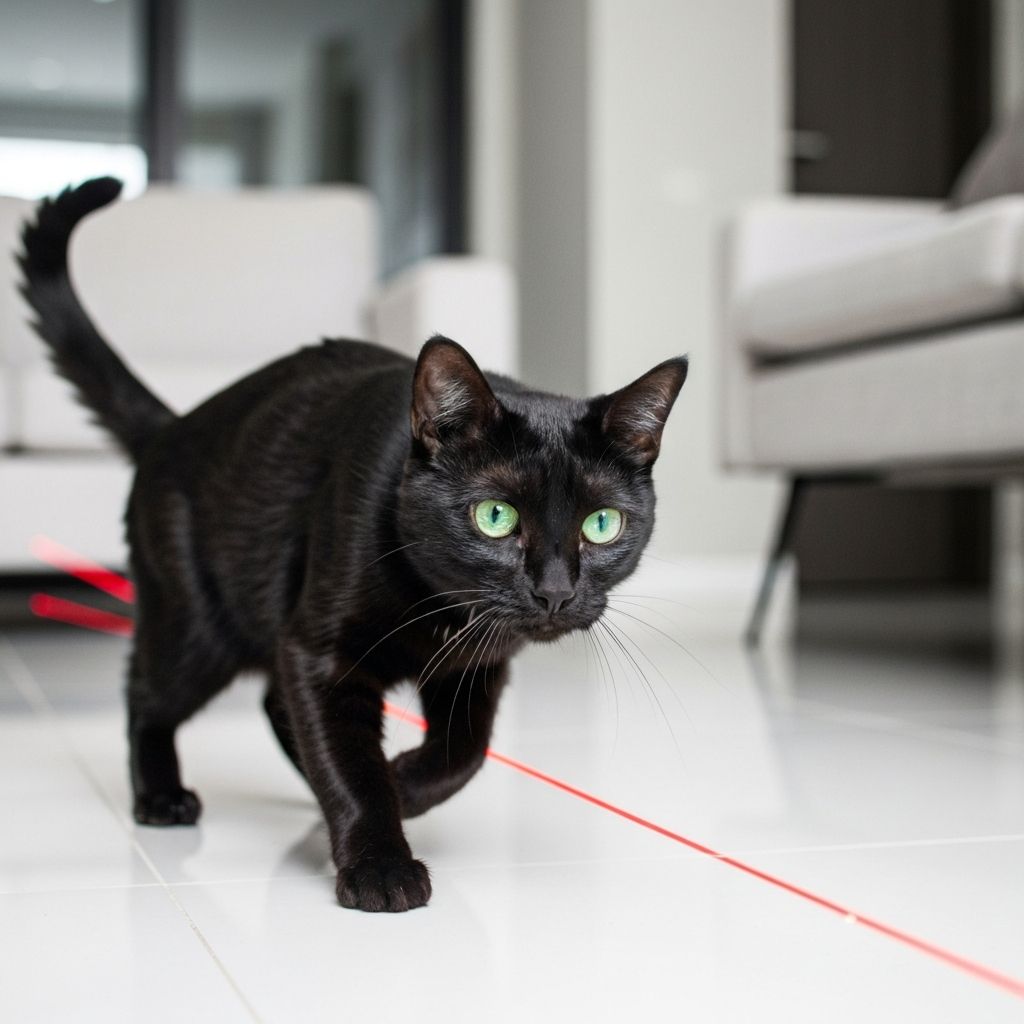 Cat chasing laser pointer