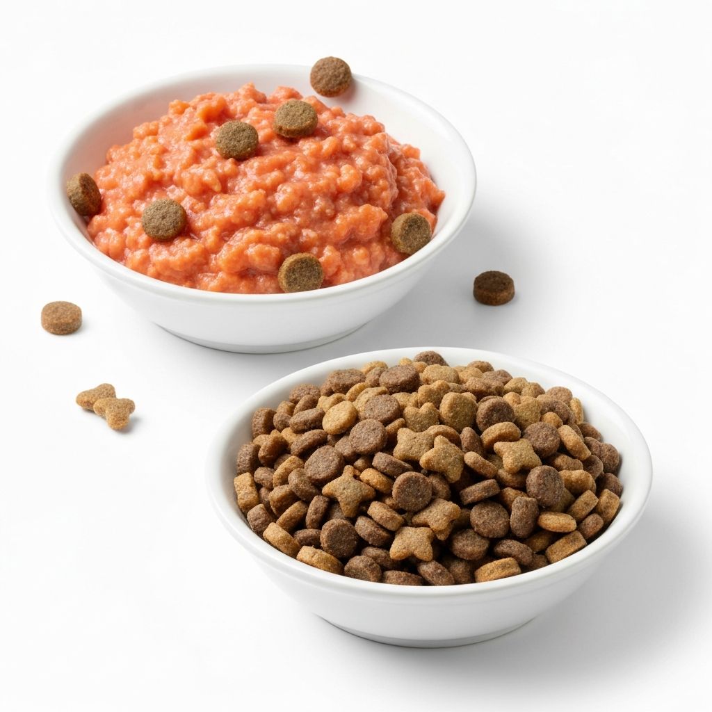 Wet food and dry kibble comparison